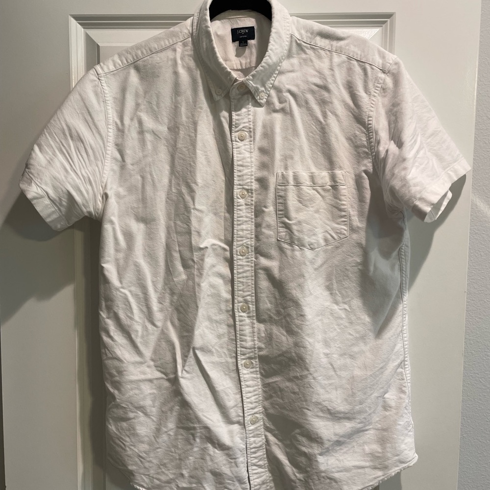 White short sleeve button down